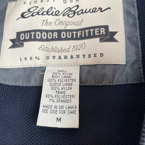 Eddie Bauer Blue Windbreaker Mens Size Medium - Picture 4 of 7